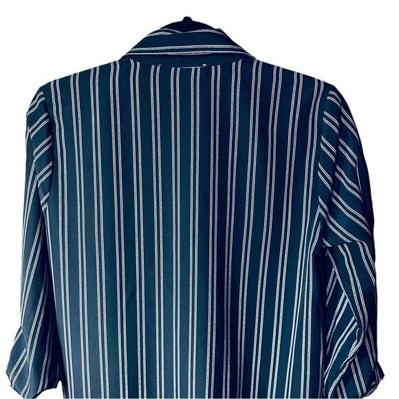 Michael Kors Blue & White Long Sleeve Top Sz S - Picture 5 of 6